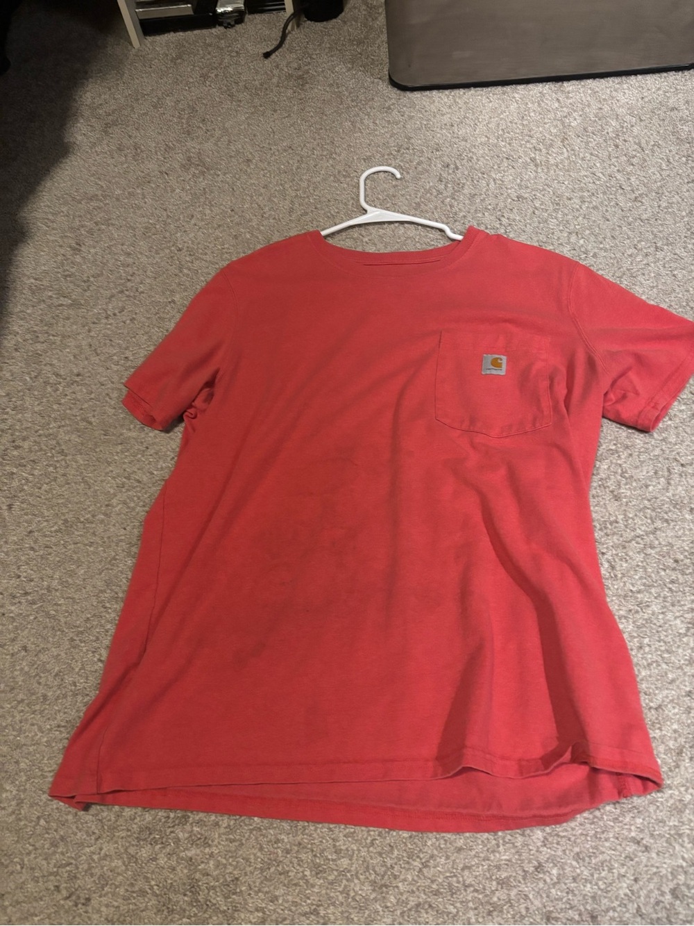 Carhartt Short-Sleeve Pocket Tee in Coral Red